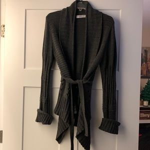 Gray belted sweater size L